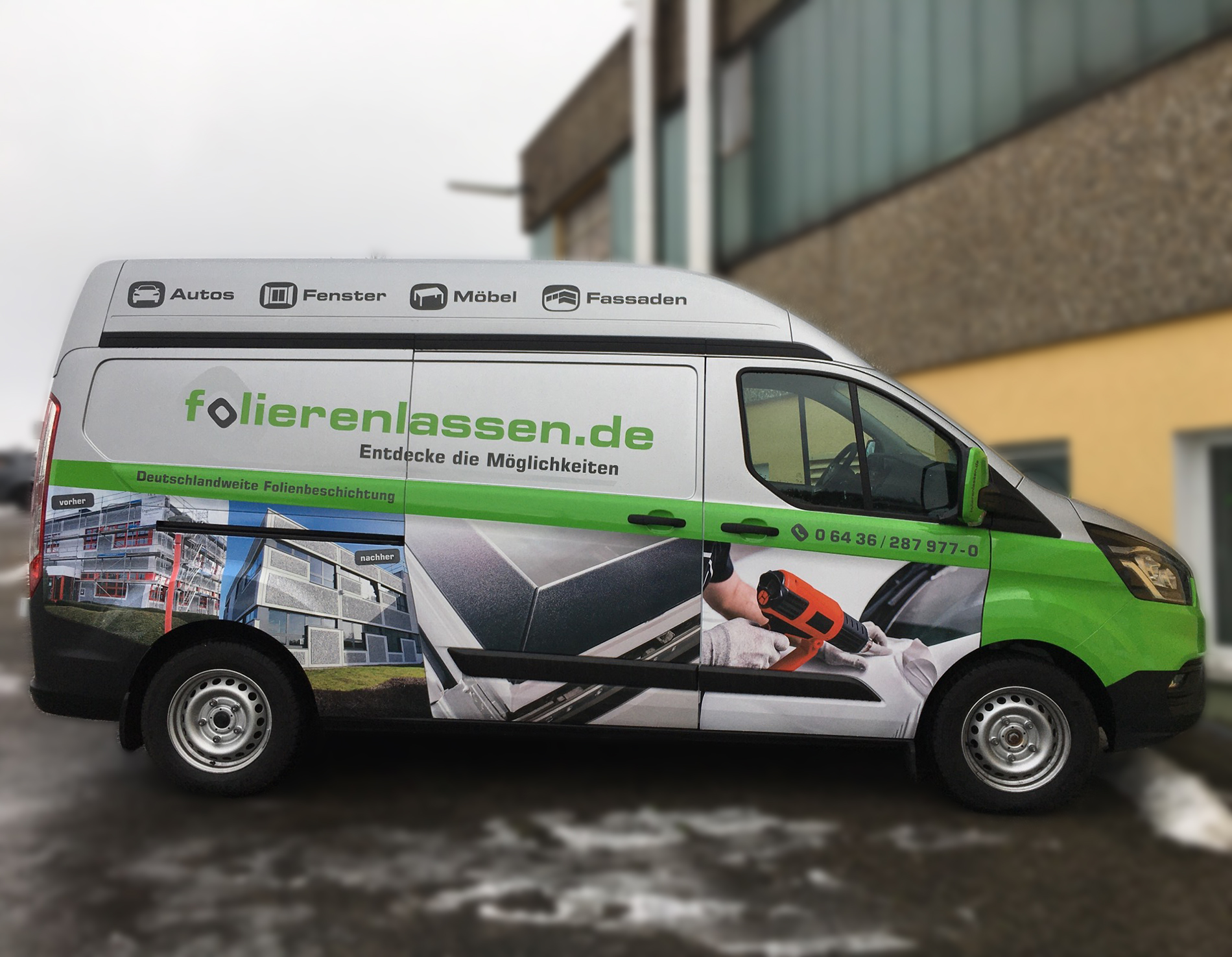 Auto LKW Fahrzeuge folierenlassen - Deutschlands Experten für Gebäude- und  Fassadenfolien